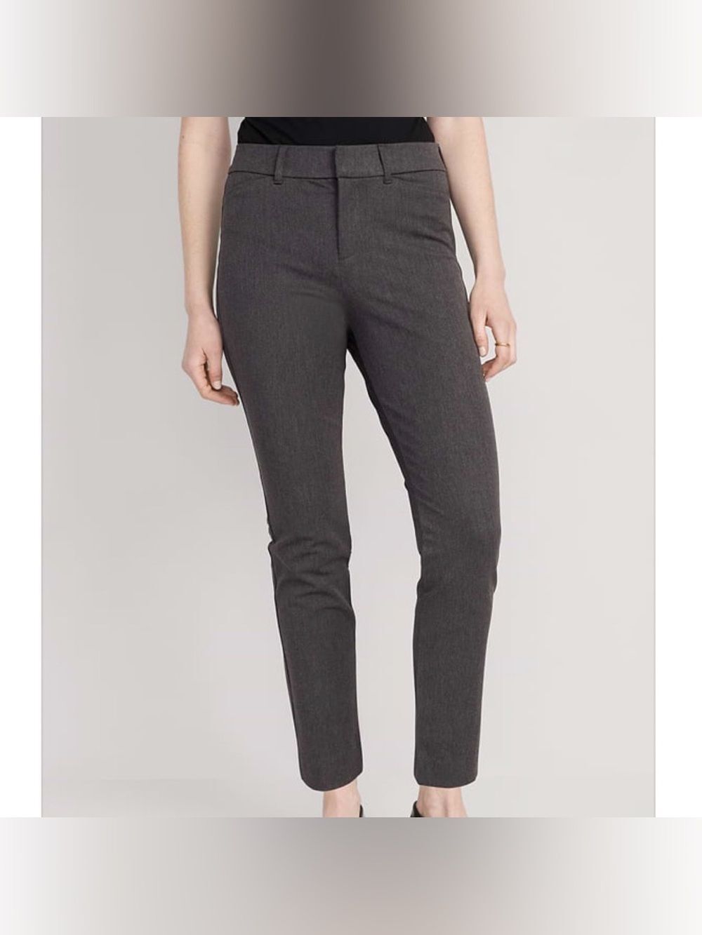 OLD NAVY NWT High Rise Pixie Pants Dark Heathered Gray 12 Tall